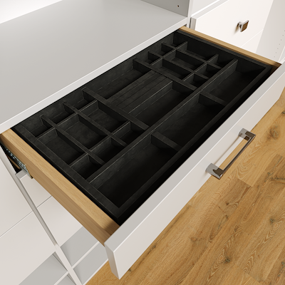 black velvet Jewelry Tray in a drawer