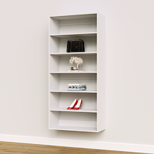 White 31.5 inch closet organizer for high-capacity bedroom storage.