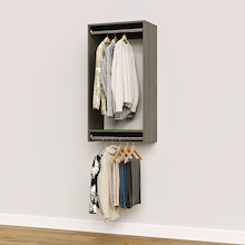 22.5 inch double hanging closet in grey for urban lofts.