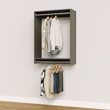 33 inch double hanging closet in grey for master suites.