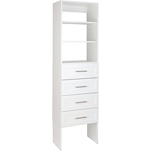 White closet tower legs without shelf showing a raised open base for a modern floor-standing closet appearance.
