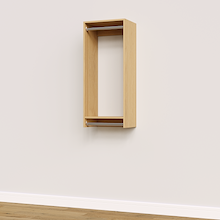 18 inch double hanging closet in natural oak, modular for built-in wardrobes.