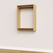 31.5 inch double hanging closet in natural oak, modular for wall units.