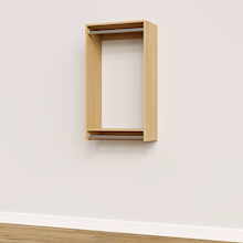 24 inch double hanging closet in natural oak, modular for walk-in wardrobes.