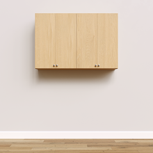 Natural Oak Basic Laundry Kit with storage doors to keep laundry essentials hidden and organized. Yes