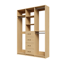Natural Oak closet kit 60 inch for small closet organization