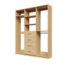 Natural Oak closet kit 69 inch for compact clothing organization
