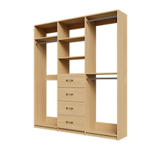 Natural Oak closet kit 75 inch for coat and formalwear storage