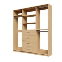 Natural Oak closet kit 78 inch for hanging clothing organization