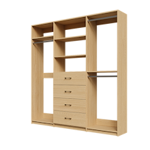 Natural Oak closet kit 81 inch for everyday wardrobe storage