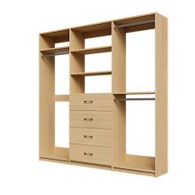 Natural Oak closet kit 84 inch for clothing and accessory organization