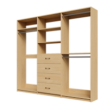 Natural Oak closet kit 96 inch for large clothing collections