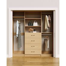 Natural Oak closet organizer 78 inch for dresses, coats and long garment storage