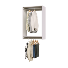 28.5 inch double hanging closet in white for nurseries.