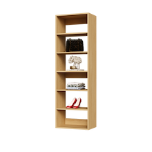 Natural oak 21 inch closet organizer for a master bedroom walk-in closet.