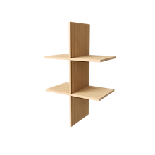 Natural oak closet cubby insert for wardrobe storage and organization.
