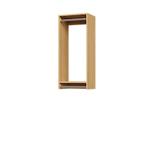 18 inch double hanging closet organizer in natural oak for narrow rooms.