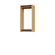 21 inch double hanging closet organizer in natural oak for custom storage.
