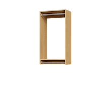 22.5 inch double hanging closet organizer in natural oak for tiered hanging.