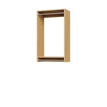 25.5 inch double hanging closet organizer in natural oak for luxury master bedrooms.