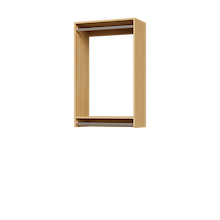 27 inch double hanging closet organizer in natural oak for mid-size walk-ins.