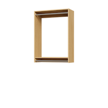 31.5 inch double hanging closet organizer in natural oak for custom wardrobes.