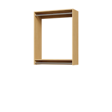 34.5 inch double hanging closet organizer in natural oak for home organization.