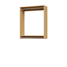 36 inch double hanging closet organizer in natural oak for luxury suites.
