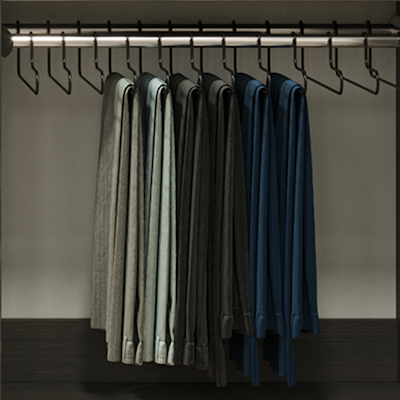 close-up of an installed pants rack