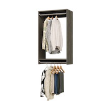 25.5 inch double hanging closet in grey with polo shirts for bedrooms.