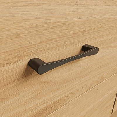 Installed black modern pull