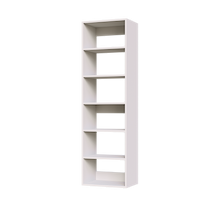 White 19.5 inch shelf tower for reach-in closet organization.