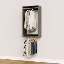 24 inch double hanging closet in grey for reach-in closets.