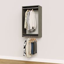 25.5 inch double hanging closet in grey for reach-in renovations.