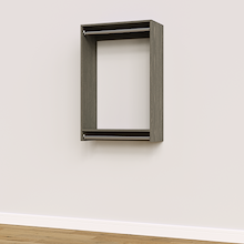 28.5 inch double hanging closet in grey, built-in for custom closets.