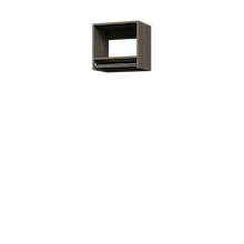 Grey 18 inch tall hanging closet for long garments and robes.