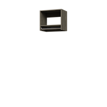 Grey 19.5 inch tall hanging closet for maxi dresses and coats.