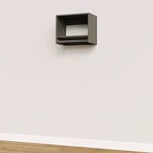 Grey 21 inch tall hanging closet system with adjustable modular storage.
