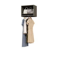 Grey 21 inch tall hanging closet organizer for wardrobe storage.
