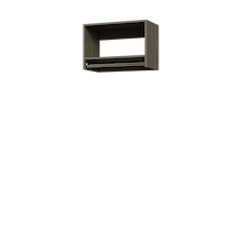 Grey 25.5 inch tall hanging closet for suits and formal gowns.