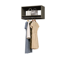 Grey 30 inch tall hanging closet organizer for apparel organization.