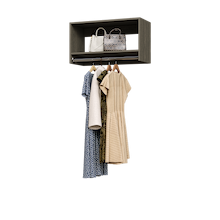Grey 31.5 inch tall hanging closet organizer for garment hanging.