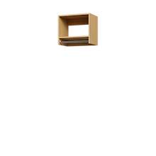 Natural Oak 19.5 inch tall hanging closet for formal dresses and outerwear.