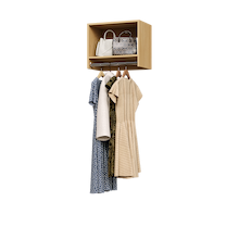 Natural Oak 21 inch tall hanging closet organizer for apparel storage.