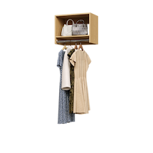Natural Oak 22.5 inch tall hanging closet organizer for garment storage.