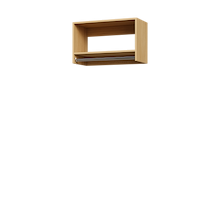 Natural Oak 28.5 inch tall hanging closet for coats and long dresses.