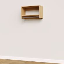 Natural Oak 28.5 inch tall hanging closet system with modular hanging efficiency.