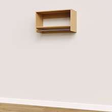 Natural Oak 31.5 inch tall hanging closet system with modular hanging efficiency.