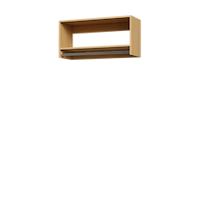 Natural Oak 36 inch tall hanging closet for family coat hanging.