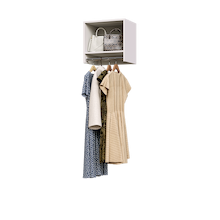 White 18 inch tall hanging closet organizer for long garment storage.
